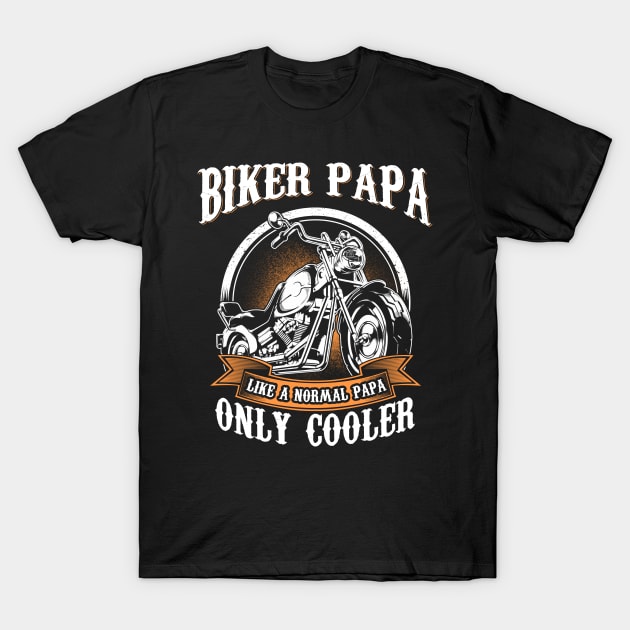 Only Cool Papa Rides Motorcycles T Shirt Rider Gift T-Shirt by easleyzzi